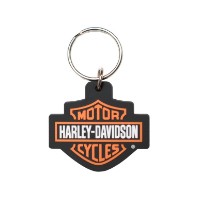 Harley-Davidson® Bar & Shield Logo Key Chain, Rubberized Material, Orange 4179