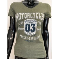 Harley-Davidson Damen T-Shirt Athletic Grunge Grün