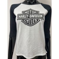 Harley-Davidson Damen Bar & Shield Ladies Schwarz/Weiß