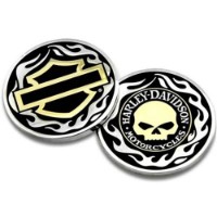 Harley-Davidson Golden Willie G. Skull / Bar & Shield Challenge Coin Sammelmünze HD-118515  682608005092