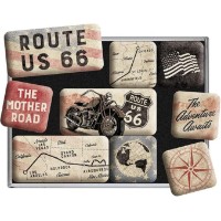 Harley-Davidson Nostalgic-Art Retro Kühlschrank-Magnete, 9 Stück, Route 66 83117