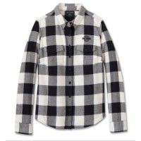 Harley-Davidson Damen Flannel Shirt Retro Karo weiß/schwarz