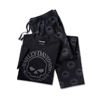 Harley-Davidson Herren Schlafanzug Set Willie G Skull kurzarm schwarz