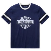 Harley-Davidson T-Shirt Essential Sleeve Stripe '03 dunkelblau meliert 96154-26VM