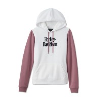 Harley-Davidson Raglan Hoodie - Colorblock-Design – Cloud Dancer und Wistful Mauve