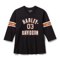 Harley-Davidson Essential 3/4 Sleeve V Neck für Damen 96262-26VW