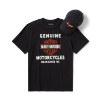Harley-Lübeck Bar & Shield Mütze- und T-Shirt-Geschenkset für Herren 96284-26VM