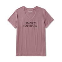 Harley-Davidson Willie G Skull Bling V-Neck - Nostalgia Rose 96334-26VW