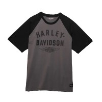 Harley-Davidson T-Shirt Staple Winged Raglan Schwarz
