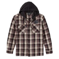 Harley-Davidson Hooded Hemd Metal Bound schwarz/grau/rot/ 96392-25vm