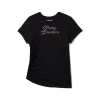 Essential Bling Ruched Short Sleeve Top / 96444-25VW