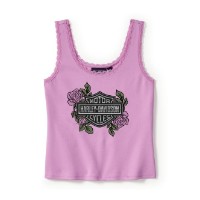 Rose & Thorn Bling Spitzenbesatz Tank - Orchidee
