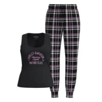 Harley-Davidson Damen Schlafanzug Set Karo / 96599-25VW