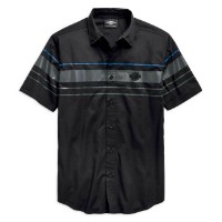 Harley-Davidson Hemd Stripe Logo Kurzarm Schwarz