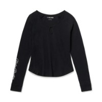 Harley-Davidson Henley-Knit mit Strass Logo 96757-25VW Schwarz 