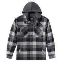 Harley-Davidson Hemdjacke Traveler mit Kapuze Karo grau 96806-25vm