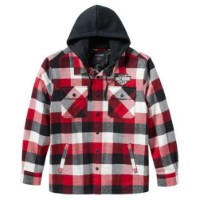Harley-Davidson Hemdjacke Traveler mit Kapuze Karo rot/schwarz 96807-25vm