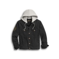 Harley-Davidson Jacke Skull Flag Denim Schwarz/Grau