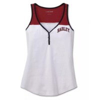 Harley-Davidson Damen Tank Top Henley Star Spangled Banner Weiß/Rot