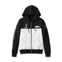 Harley-Davidson Damen Screamin’ Eagle Zip Front Colorblock Hoodie Schwarz