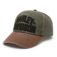 Harley-Davidson Baseball Cap Arched Font Panhead grün/braun / 97716-25VM