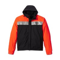 Harley-Davidson Regenjacke Full Speed II Waterproof Schwarz/Orange