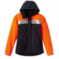 Harley-Davidson Damen Regenjacke Full Speed II Schwarz/Orange 