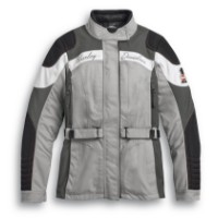Harley-Davidson Damen Motorradjacke Vanocker Wasserdicht Grau Schwarz Weiß