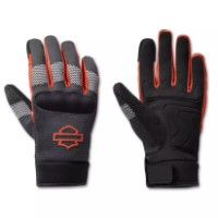 Harley-Davidson Damen Handschuhe Dyna Textil Mesh Schwarz/Grau/Orange 98154-23VW