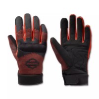 Harley-Davidson Damen Handschuhe Dyna Textil Mesh Schwarz/Orange