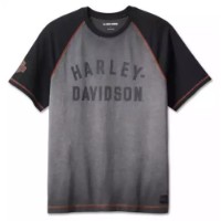 Harley-Davidson T-Shirt Iron Bond Raglan Grau/Schwarz