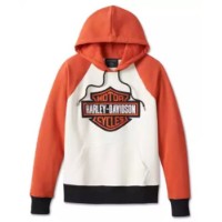 Harley-Davidson Damen Hoodie Custom Colorblock Bar & Shield Orange