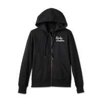 Special Bar & Shield Zip Front Hoodie für Damen - Schwarze Schönheit/99049-23VW