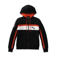 Harley-Davidson Damen Rally Stripe Zip Front Hoodie Schwarz