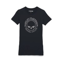 Harley-Davidson Damen T-Shirt Willie G. Skull Graphic Tee Schwarz