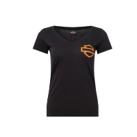 Harley-Davidson Dealer-Shirt Open B&S on BLK mit Lübeck Holstentor Backprint 40294894