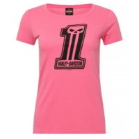 Harley-Davidson Dark Trait on Pink Dealer-Shirt mit Lübeck Holstentor Backprint 40294895