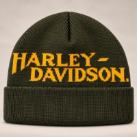 Harley-Davidson Strickmütze – Dunkles Olive / Senf Gelb | 97693-26VM