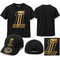 Harley-Davidson T-Shirt & Cap Set – Skull No. 1 – Schwarz/Gold 96493-26VM
