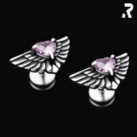 Rockyfy Ohrstecker Heart Wing Pink by Rockyfy Flügel Ohrstecker mit Drehverschluss OSTCE004