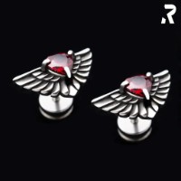 Rockyfy Ohrstecker "Heart Wing Red" by Rockyfy (mit Drehverschluss) OSTCE003
