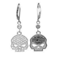 Harley-Davidson Damen Ohrring Skull White double