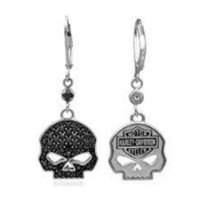 Harley-Davidson Damen Ohrring  Skull Black double