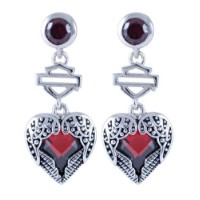 Harley-Davidson Damen Ohrringe Red Winged Heart