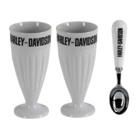 Harley-Davidson Ice Cream Set Eisbecher Set mit Löffel 3-teilig HDL-18648