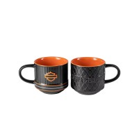 Harley-Davidson Tassen Set Offenes B&S Kaffeebecher-Set mit Prägung