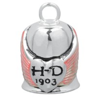 Ride Bell, Winged Heart, Harley-Davidson, Silber/Pink