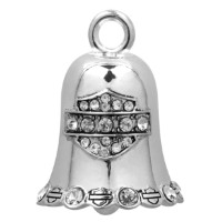 Harley-Davidson Ride Bell Bar & Shield White Crystal Silber