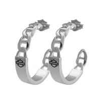 Harley-Davidson Damen Bar & Shield Mariner Chain Hoop Silber