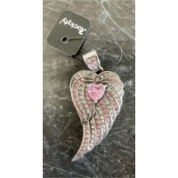 Rockyfy Glamour Wings Pink white ADF018 Kettenanhänger Flügel mit Herz